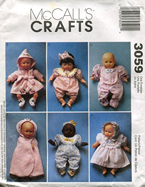 McCalls 3059 Crafts Sewing Pattern Baby Doll Clothes McCalls 3059 Crafts Sewing Pattern Baby Doll Clothes