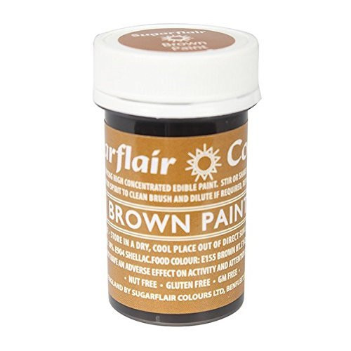 3 x Sugarflair Brown Edible Paint Cake Icing Matt Colour Sugarpaste Decorating
