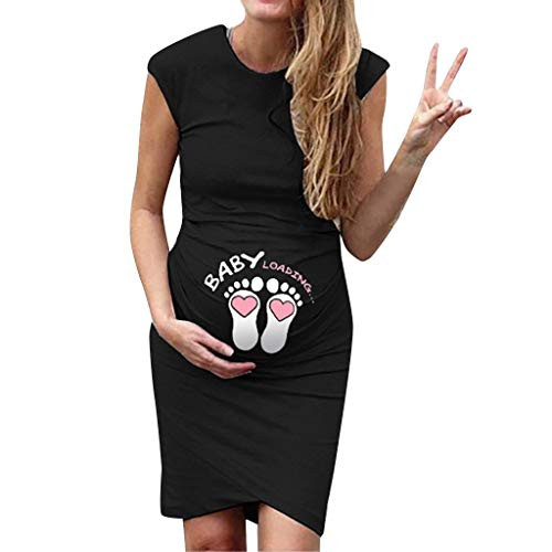 POPNINGKS Women Casual Pregnant Dress Short Sleeve Pregnant Nursing Clothes Maternity Dress Solid Print Dresses POPNINGKS Women Casual Pregnant Dress Short Sleeve Pregnant Nursing Clothes Maternity Dress Solid Print Dresses