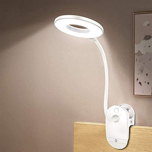 Rechargeable Clip On Reading Light - 28 LED Cordless Book Lights with Touch Switch 3 Color Temperature Modes 3 Brightness Levels Eye Protection Desk Lamp 360  Flexible USB Bed Lamp for Kids