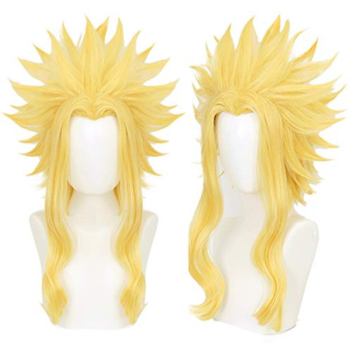 JoneTing Yellow Cosplay Wig with Short Wavy Wigs for Boy Synthetic Wigs for Halloween Wigs