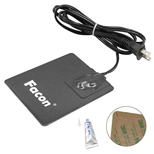 Facon 5 x 4 Battery Heater Pad with 3M Self Adhesive and Thermostatically controlled Automotive Engine Block Heater Engine Oil Pan Heater Pad 120V 150Watts