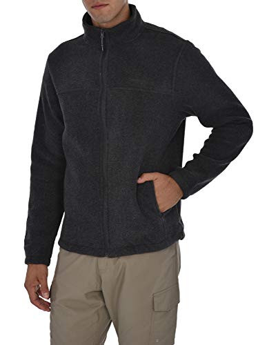 Swiss Alps Mens Full Zip Performance Polar Fleece Jacket Sweatshirt with Pockets Charcoal Grey S