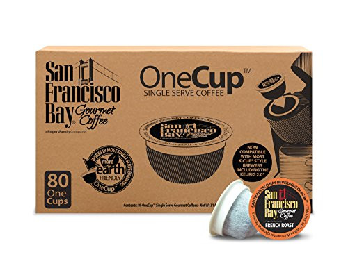 SAN FRANCISCO BAY OneCup, French Roast, 80 Count- Single Serve Coffee, Compatible with Keurig K-cup Brewers