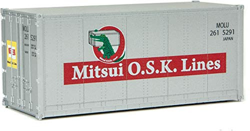Walthers HO Scale 20 Smooth-Side Container Mitsui OSK Lines Gray/Alligator Logo