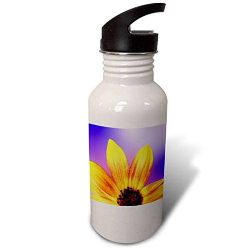 3dRose Macro Photograph of one Side of a Sunflower with a Purple. - Water Bottles -wb_337293_1-