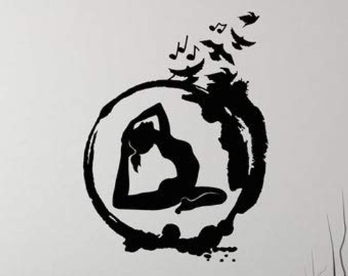 Yoga Woman Vinyl Wall Decal Enso Circle Meditating Girl Room Stickers Mural -2978di- Yoga Woman Vinyl Wall Decal Enso Circle Meditating Girl Room Stickers Mural -2978di-
