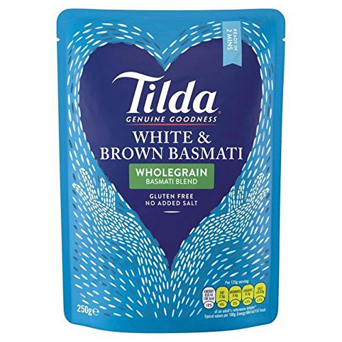 Tilda Steamed Basmati White  and  Brown - 250g -0.55lbs-