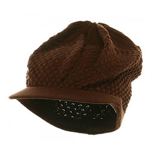 Rasta Plain Beanies Visors -02--Brown OSFM
