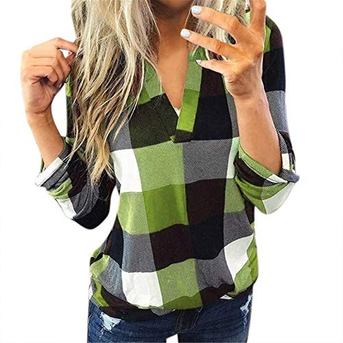 Sweaters for Women Cute Gubotare Womens Deep V Neck Wrap Sweaters Long Sleeve Waffle Knit Pullover Tops Shirts Green