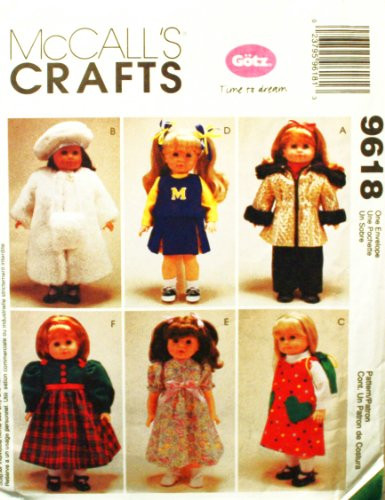18 Inch Doll Clothes McCalls Crafts 9618
