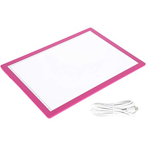 Drawing Copy Board A4 Light Board USB Interface Designs Copy Board Light Box for Kids Gifts Animation Sketch Drawing Tool-Pink PlusType-c line-