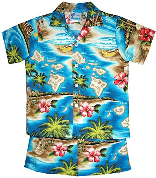 RJC Boys Hibiscus Hawaiian Island 2pc Cabana Set Turquoise - 12M RJC Boys Hibiscus Hawaiian Island 2pc Cabana Set Turquoise - 12M
