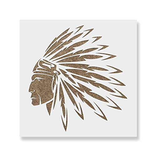 Native American Indian Stencil - Reusable Stencils for Painting - Create DIY Native American Indian Crafts and Decor