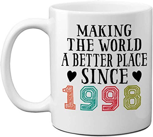 1998 22nd Birthday Mugs for Men Women Birthday Gift for Him Her Making The World A Better Place Since 1998 Coffee Mugs 22 Years Old Vintage Birthday Presents for Friends Coworker 11oz White Mug 1998 22nd Birthday Mugs for Men Women Birthday Gift for Him Her Making The World A Better Place Since 1998 Coffee Mugs 22 Years Old Vintage Birthday Presents for Friends Coworker 11oz White Mug