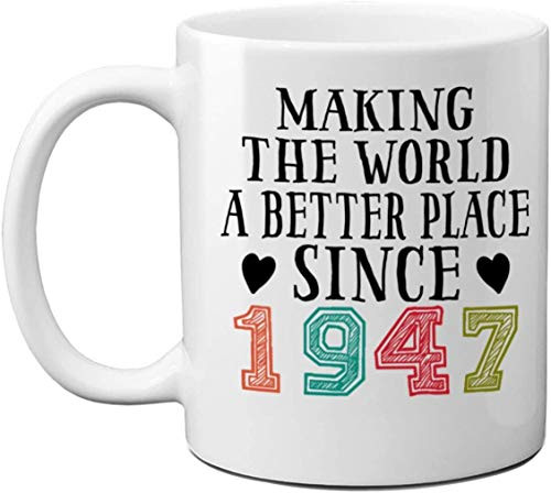 1947 73rd Birthday Mugs for Men Women Birthday Gift for Him Her Making The World A Better Place Since 1947 Coffee Mugs 73 Years Old Vintage Birthday Presents for Friends Coworker 11oz White Mug 1947 73rd Birthday Mugs for Men Women Birthday Gift for Him Her Making The World A Better Place Since 1947 Coffee Mugs 73 Years Old Vintage Birthday Presents for Friends Coworker 11oz White Mug