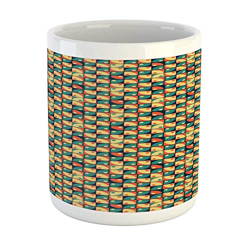 ChocoRa Yellow and Green Mug Retro Squares with Circles Ceramic Coffee Mug Cup for Water Tea Drinks 11 oz Multicolor ChocoRa Yellow and Green Mug Retro Squares with Circles Ceramic Coffee Mug Cup for Water Tea Drinks 11 oz Multicolor