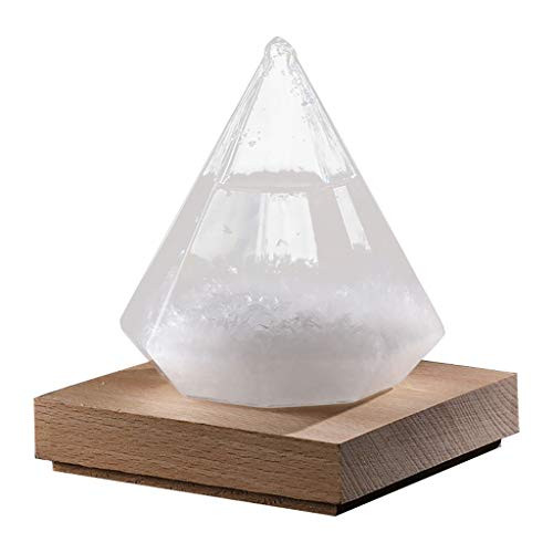 StyleV Storm Glass Home Weather Predictor Storm Glass Bottle Diamond Creative Stylish Weather Station Forecaster Barometer Desktop Decoration Crafts-Water Droplet PlusBase-