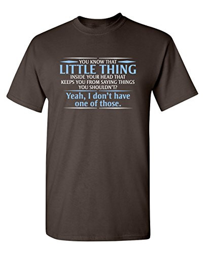 You Know The Little Thing Cool Graphic Sarcastic Sarcasm Novelty Funny T Shirt 3XL Brown