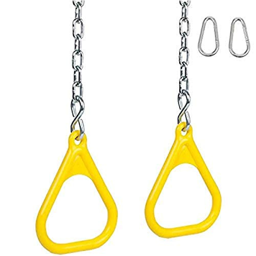 Swing Set Stuff Trapeze Rings and Chains with SSS Logo Sticker Yellow