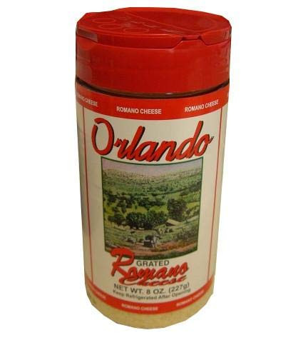 Grated Romano Cheese -OrlandoGreco- 8 oz plastic shaker