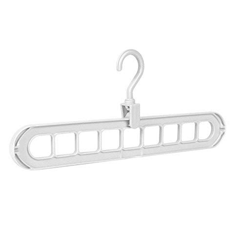5PCS/Lot Clothes Hanger Multi-port Support Circle Clothes Drying Racks 9 Hole Rotating Multifunction Plastic Scarf Storage RackWhite