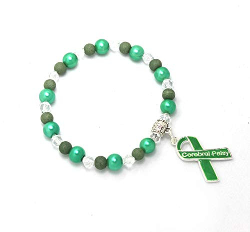Green Stretchable Beaded Cerebral Palsy Awareness Bracelet Green Stretchable Beaded Cerebral Palsy Awareness Bracelet
