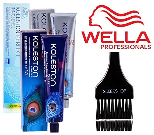 Wella KOLESTON Perfect Permanent Creme Haircolor 2 oz -with Sleek Tint Brush- -6/77 Deep Brown-