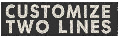 Two Lines Custom Personalized Text Embroidered 11 inch x 4 inch ID Name Tag Patch Customized White Glow in Dark with Hook  and  Loop Brand Fastener