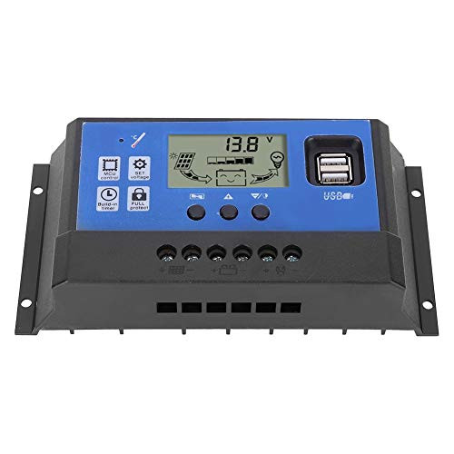 Oyunngs Delay Control Solar Controller LCD Display Plastic Material Solar Charge Regulator Dual USB for Street Light Patio Light
