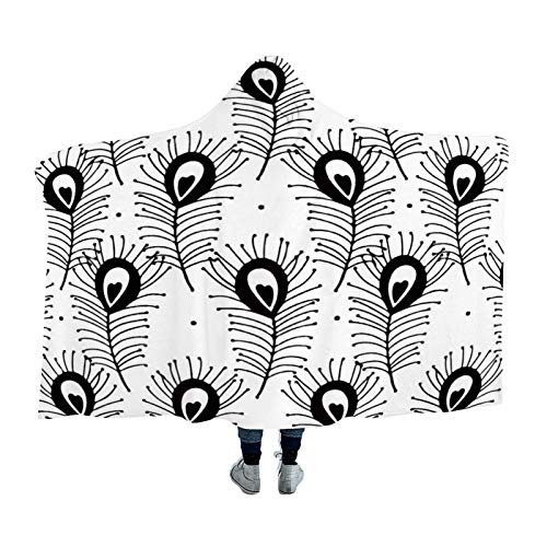 Hooded Blanket Hood CloakLine Hand Outline Feather Figure Sofa Cloak