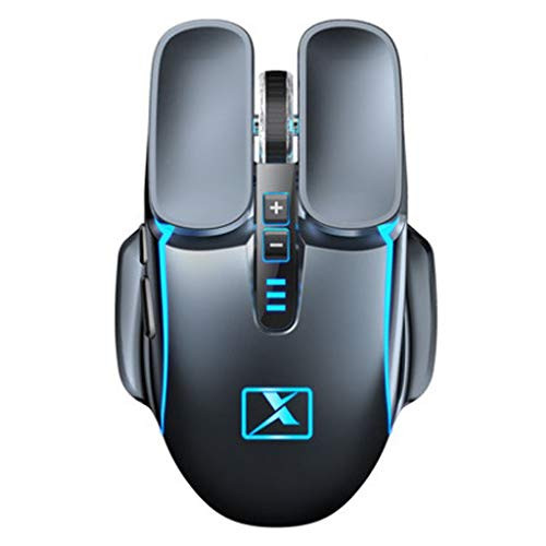 Adoolla Wireless Mouse - 2.4ghz USB Optical Rechargeable Mice with 2400 DPI Gaming Mouse for Laptop Computer Gray