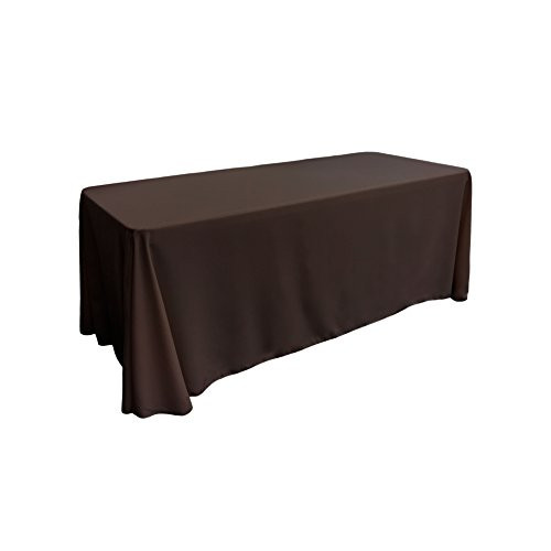 LA Linen Polyester Poplin Rectangular Tablecloth 90 inch x 156 inch Brown