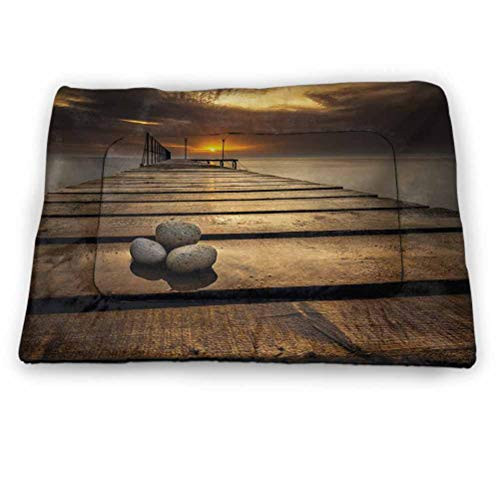 Pet Bed Cushion Cat Bed Modern Absorbent Durable  and  Washing Machine Safe Digital Image Television Media Theme Stars Stripes Lines Abstract Artwork Image Ideal for Dog Crates Multicolor -21 inchx14 inch-