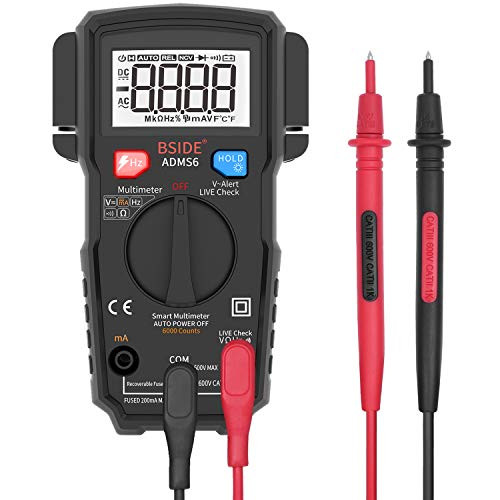 Bside Electricians Digital Multimeter Smart 6000 Counts Auto-Ranging Voltmeter AC/DC Current Voltage Frequency V-Alert Live Wire Check Electrical Tester with Color Button