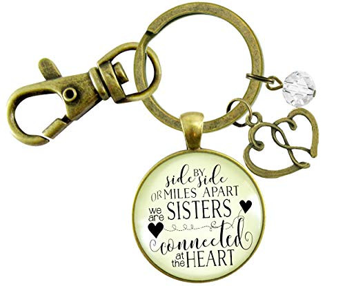 Gutsy Goodness Love My Sister Keychain Side By Side Long Distance Meaningful BFF Sister Jewelry Gift Heart Gutsy Goodness Love My Sister Keychain Side By Side Long Distance Meaningful BFF Sister Jewelry Gift Heart