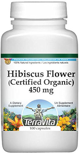 Hibiscus Flower -Certified Organic- - 450 mg -100 Capsules ZIN 517709-