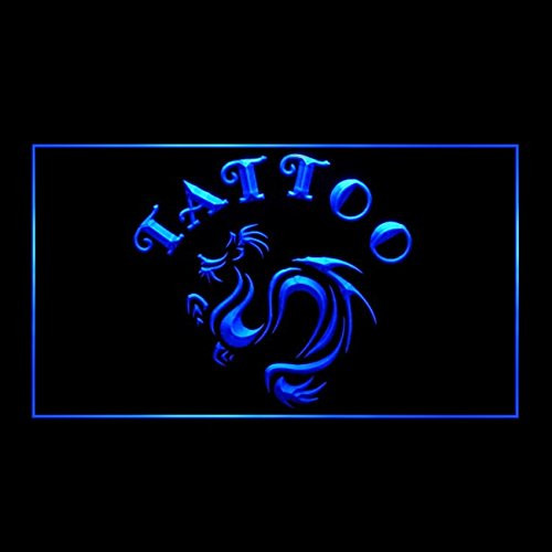 100104 Modern Tribal Dragon Tattoo Piercing Artwork Display LED Light Neon Sign