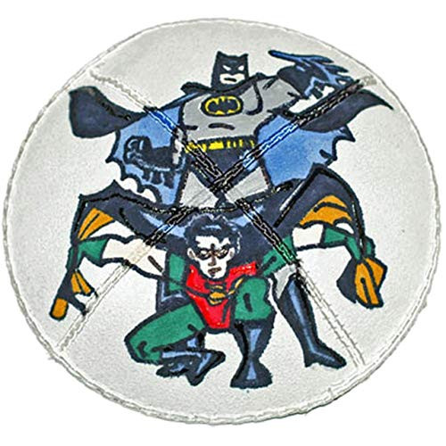 Hand-painted Kippah -Yarmulke- with Batman and Robin