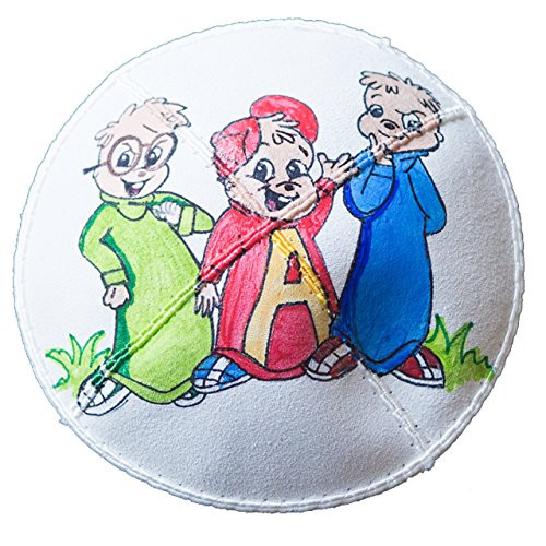 Hand-painted Kippah -Yarmulke- with The Chipmunks