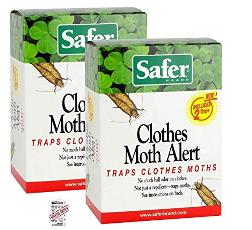 Cloth Moth KIT - Safer Brand 07270 Clothes Moth Alert Trap -2 Pack of 2-  and  a Single UCATCH Glue Trap