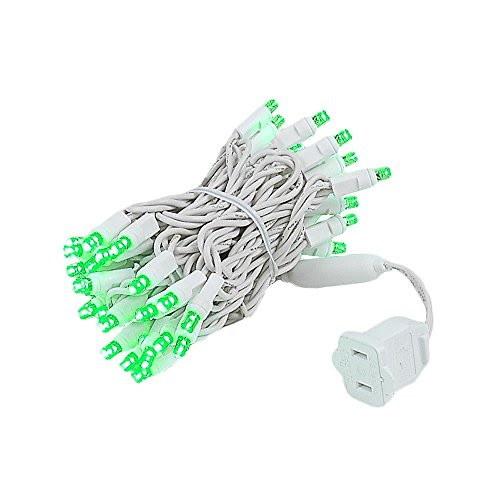 Novelty Lights 50 Light LED Christmas Mini Light Set Outdoor Lighting Wedding Patio String Lights Green White Wire 11 Feet