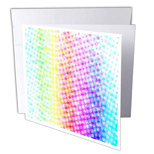 3dRose Lens Art by Florene - Digital Geometric Paintings - Image of Overlapping Circles of Aqua Fuchsia Yellow Green - 12 Greeting Cards with envelopes -gc_321250_2-