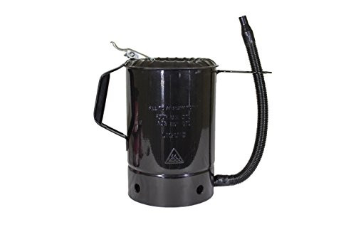WirthCo 94494 Funnel King 4 quart Heavy Duty Galvanized Measuring Container with Flex Spout and Thumb-Operated Valve
