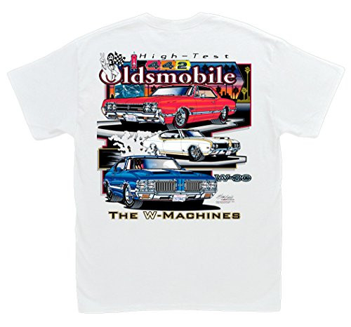 Hot Shirts High Test Oldsmobile T-Shirt Medium - 442 W Machine 455 Hurst/Olds Cutlass W-30 White