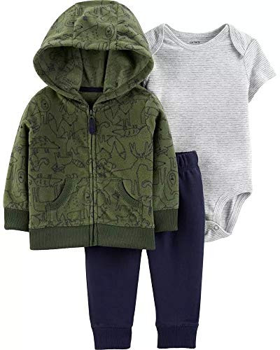 Carters Baby Boys 3-Piece Little Jacket Set -Green/Woodland Creatures 9 Months-