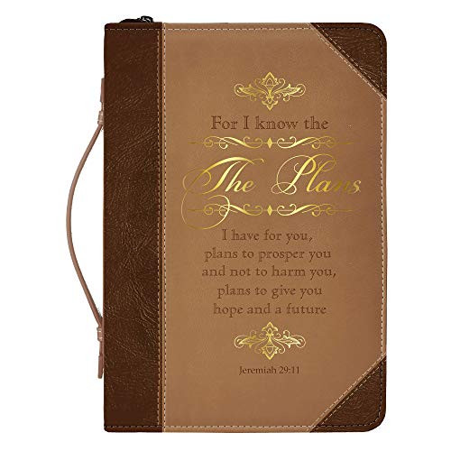 Divinity Boutique For I Know The Plans Brown and Gold Tone 8 x 6 Faux Leather Notebook Journal