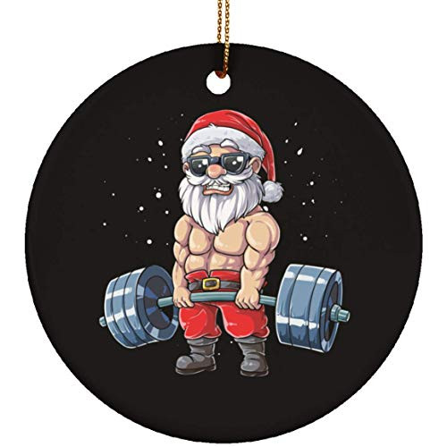 Santa Weightlifting Christmas Fitness Gym Deadlift Xmas SUBORNC Circle Ornament - Christmas SUBORNC Circle Ornament Santa Weightlifting Christmas Fitness Gym Deadlift Xmas SUBORNC Circle Ornament - Christmas SUBORNC Circle Ornament