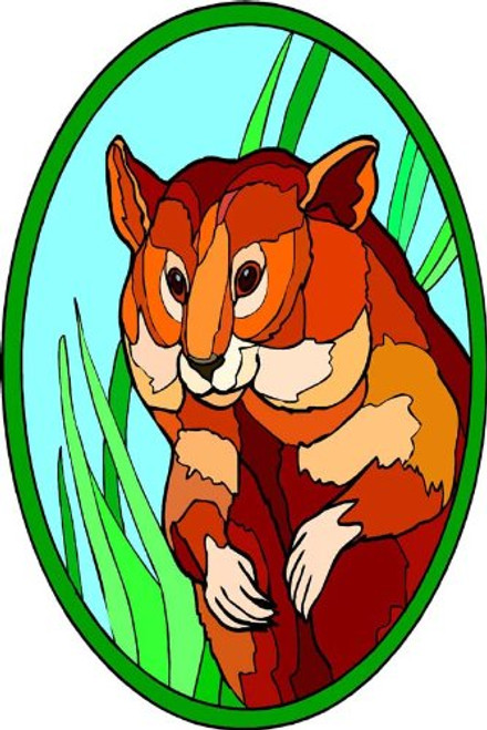 Cute Brown Hamster - Etched Vinyl Stained Glass Film Static Cling Window Decal Cute Brown Hamster - Etched Vinyl Stained Glass Film Static Cling Window Decal