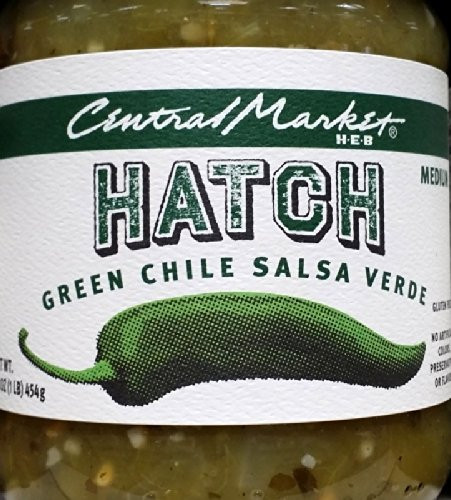 Central Market HEB Salsa 16 Oz -Pack of 2- -Hatch Green Chili Salsa Verde - Medium-